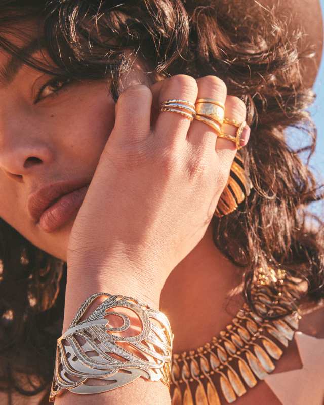 Karina Vintage Gold Cuff Bracelet image number 2.0