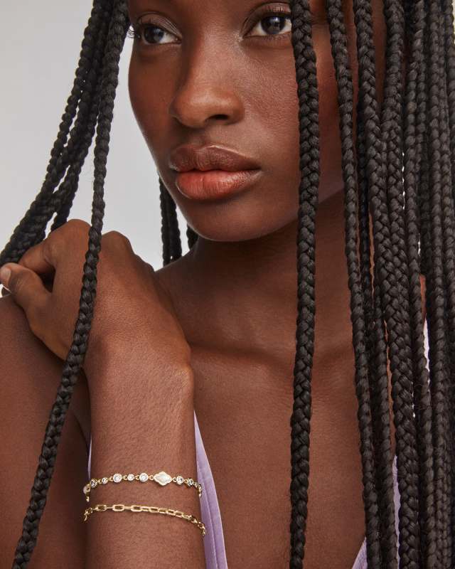 Mini Elisa and Abbie Gold Set of 2 Delicate Chain Bracelets
