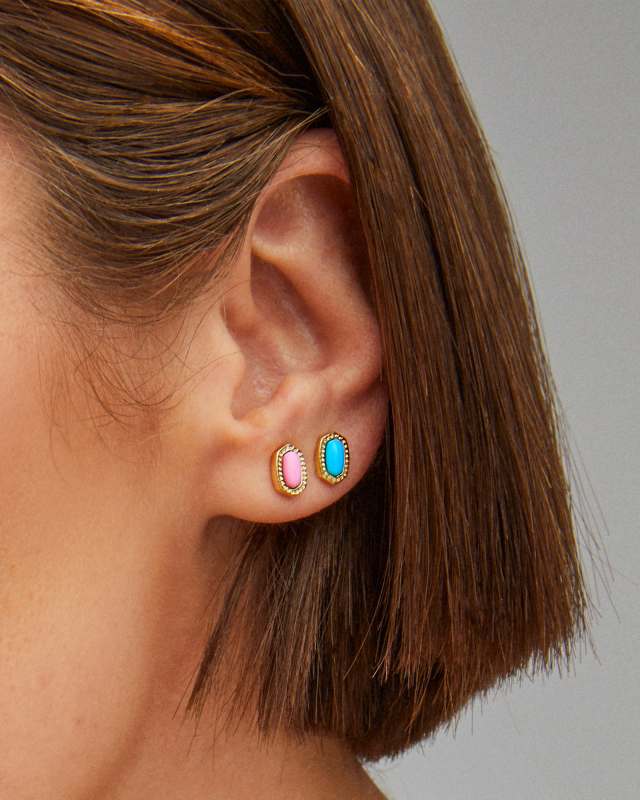 Mini Ellie Gold Stud Earrings in Turquoise Magnesite | Kendra Scott