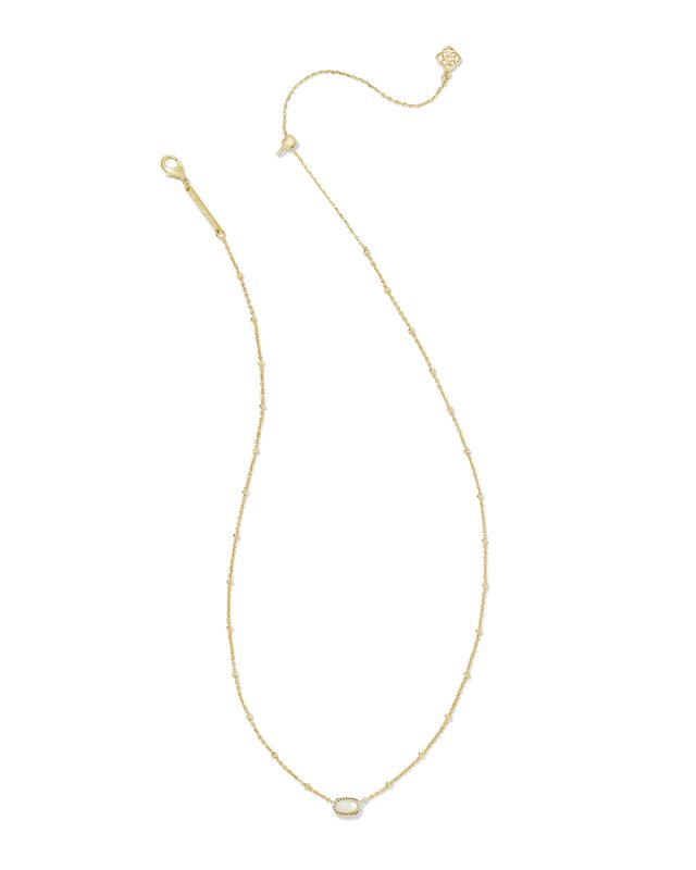 Mini Elisa Gold Satellite Short Pendant Necklace in Ivory Mother-of-Pearl image number 3.0