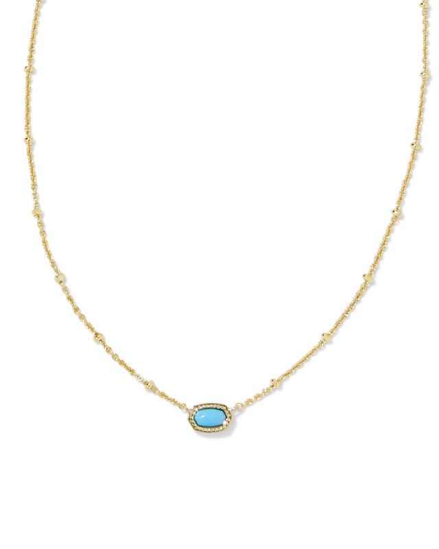 Mini Elisa Gold Satellite Short Pendant Necklace in Turquoise Magnesite image number 0.0