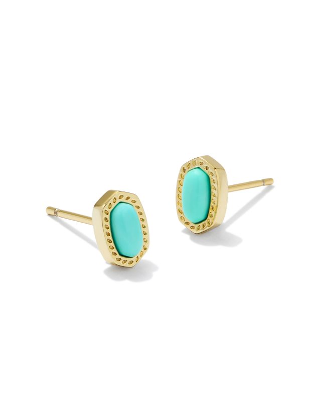Mini Ellie Gold Stud Earrings in Mint Magnesite image number 0.0
