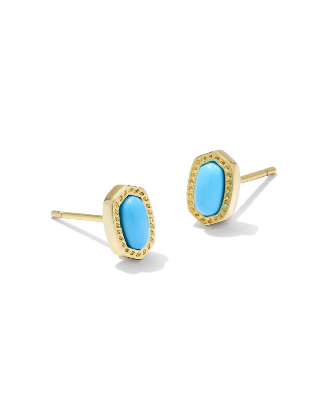 Mini Ellie Gold Stud Earrings in Turquoise Magnesite image number 0.0