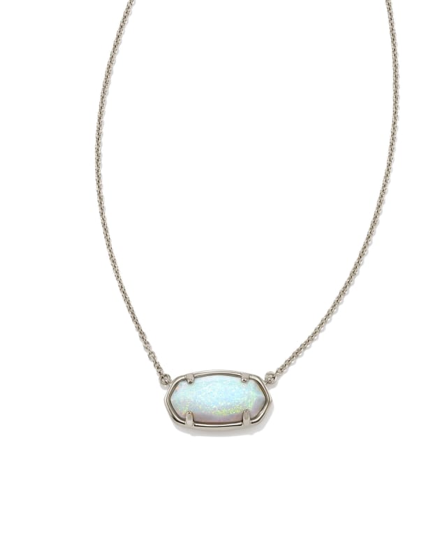 Elisa Gold Extended Length Pendant Necklace in Ivory Mother-of-Pearl