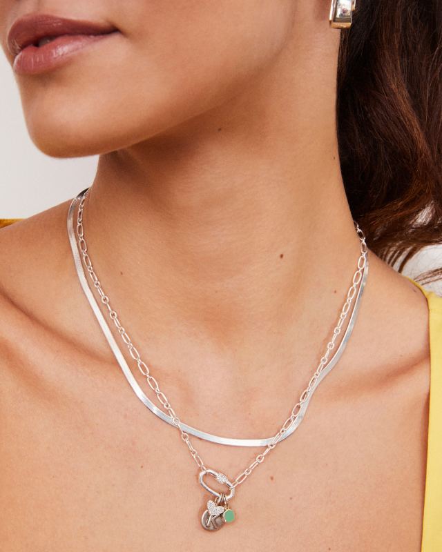 Herringbone Chain Necklace in Sterling Silver image number 3.0