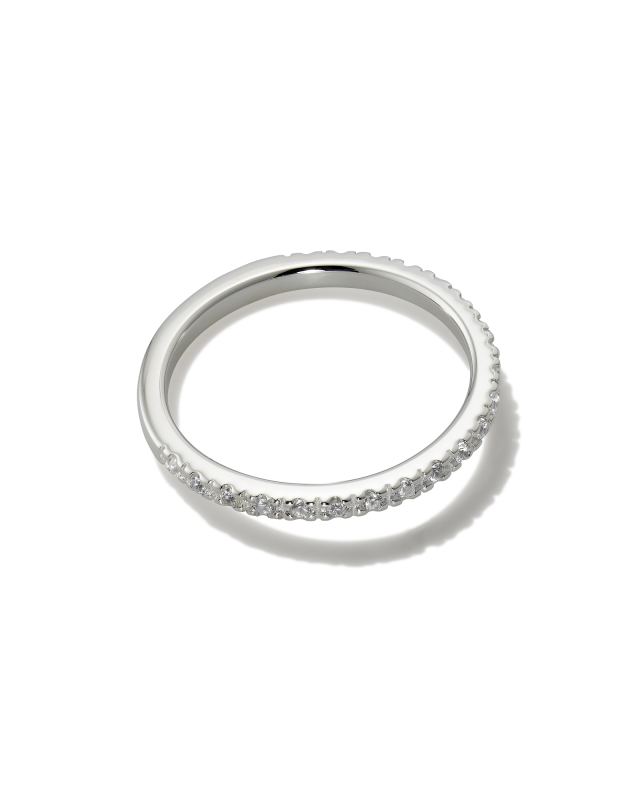 Arynn Sterling Silver Band Ring in White Sapphire image number 2.0