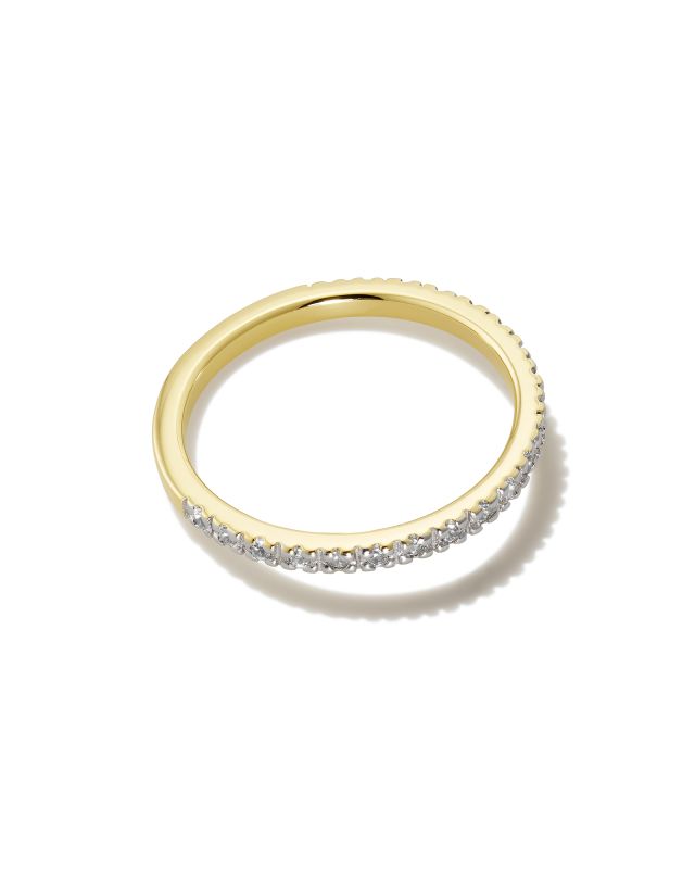 Arynn 18k Gold Vermeil Band Ring in White Sapphire image number 2.0