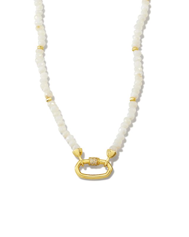 Bristol 18k Gold Vermeil Opal Strand Necklace in White Opal image number 0.0