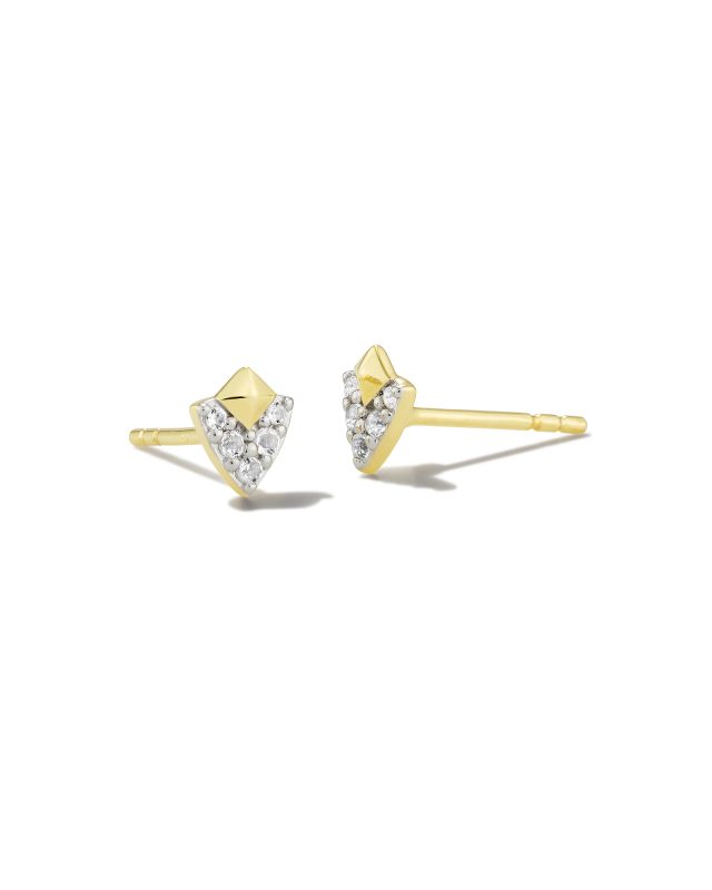 Spencer 18k Gold Vermeil Stud Earrings in White Topaz image number 0.0