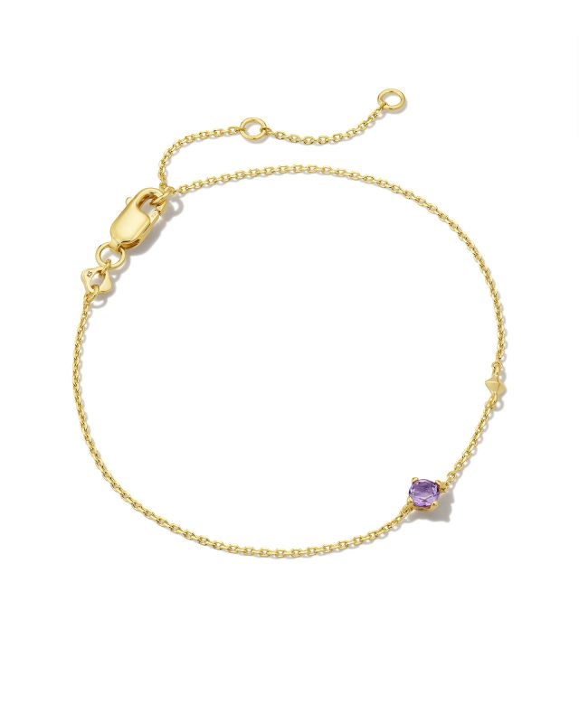 Maisie 18k Gold Vermeil Delicate Chain Bracelet in Amethyst image number 0.0