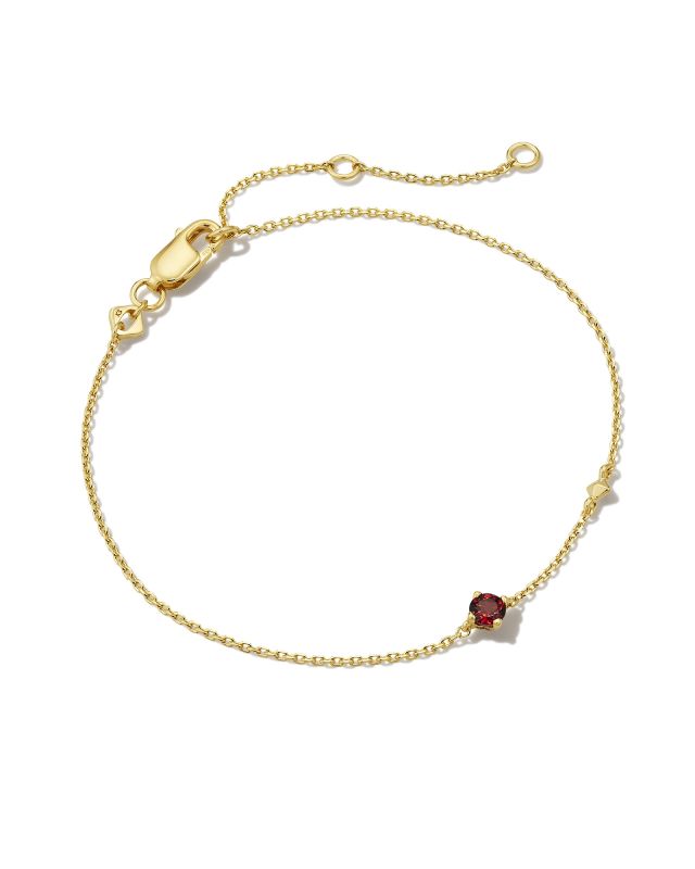 Maisie 18k Gold Vermeil Delicate Chain Bracelet in Red Garnet image number 0.0