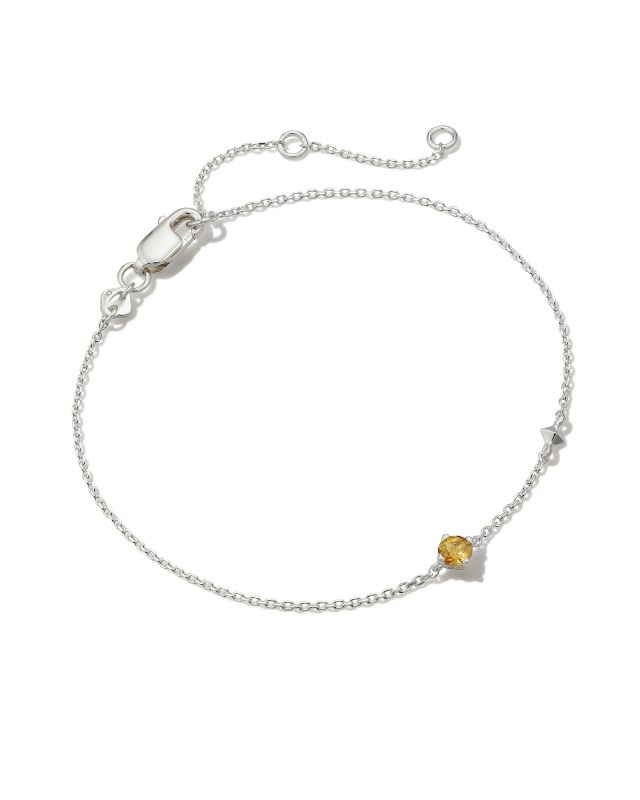 Maisie Sterling Silver Delicate Chain Bracelet in Orange Citrine image number 0.0