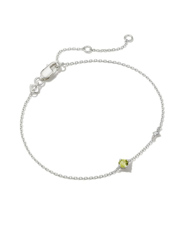 Maisie Sterling Silver Delicate Chain Bracelet in Peridot image number 0.0