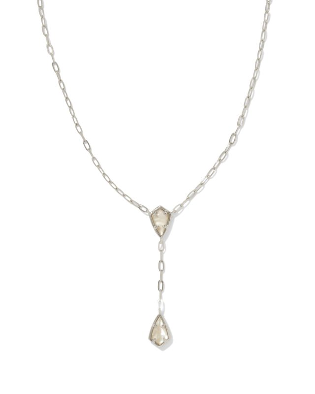 Camry Silver Y Necklace in Ivory Mother-of-Pearl image number 0.0