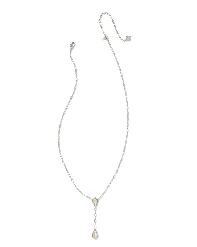 Camry Silver Y Necklace in Ivory Mother-of-Pearl image number 1.0