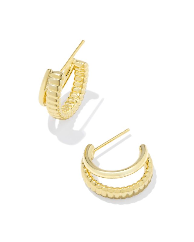 Layne Huggie Earrings in Gold image number 0.0