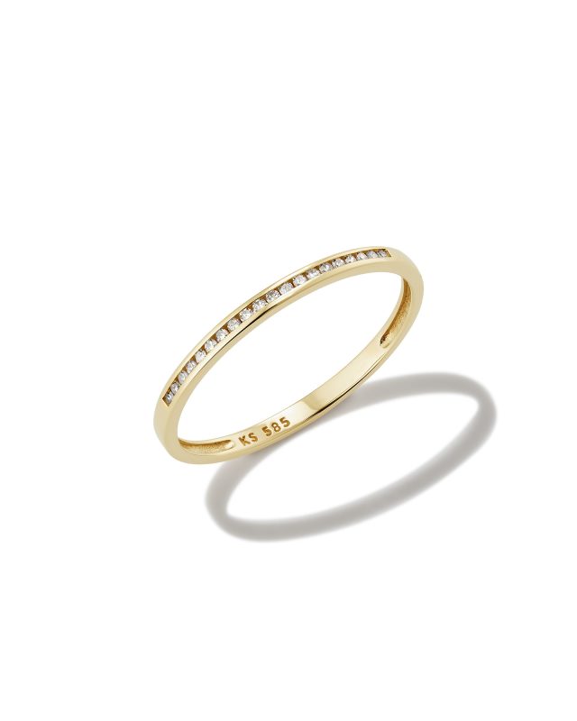 Carey 14k Yellow Gold Band Ring in White Diamond image number 1.0