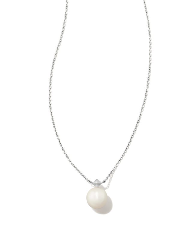 Hadleigh 14k White Gold Pendant Necklace in White Pearl image number 0.0