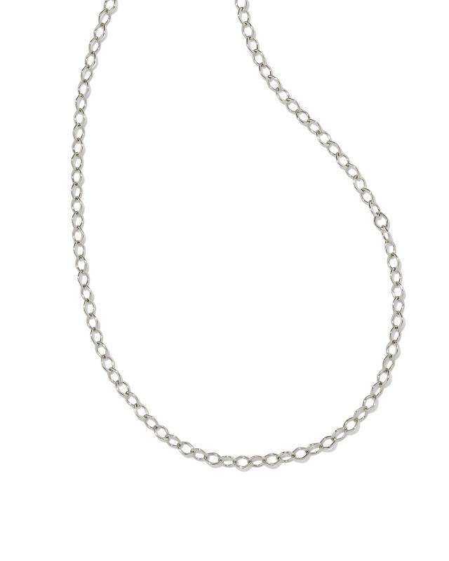 Kit Silver Chain Necklace in White Crystal image number 0.0