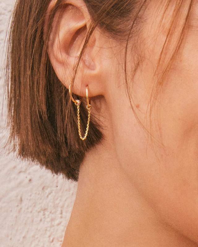 Bristol 18k Gold Vermeil Ear Cuff Set in White Sapphire image number 1.0