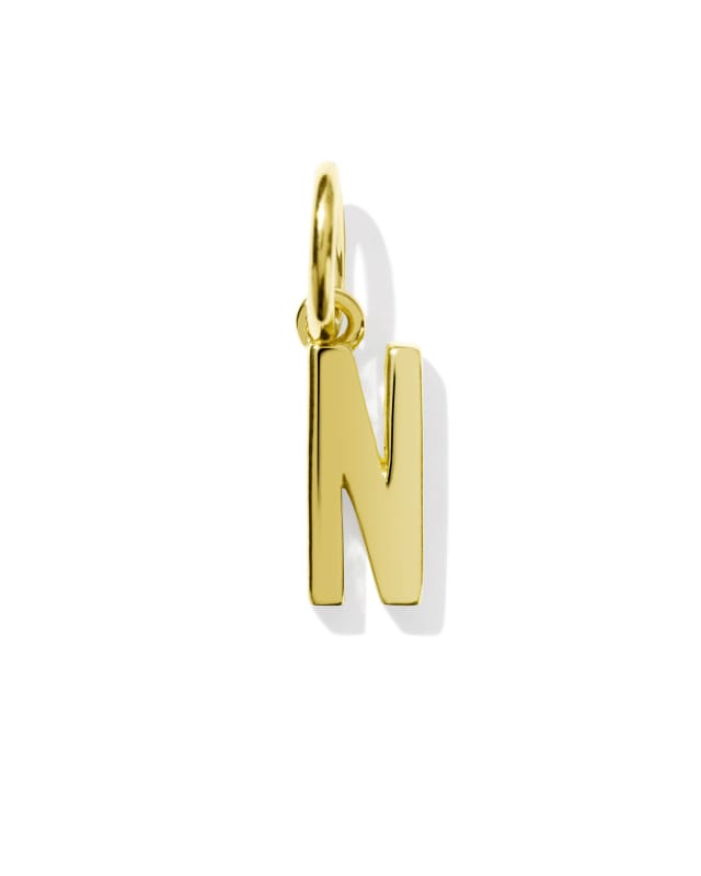 Metal Letter N 18k Gold Vermeil Charm image number 0.0