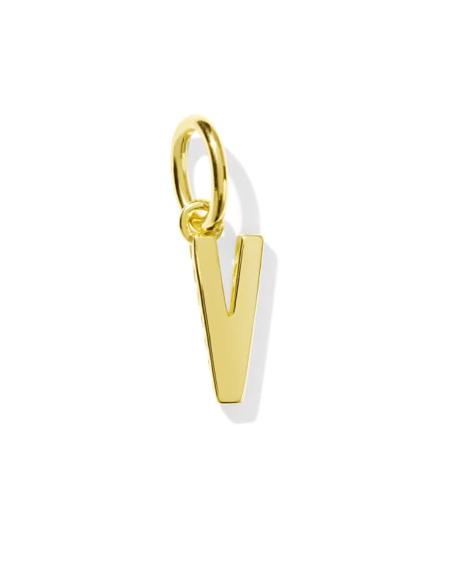Metal Letter V 18k Gold Vermeil Charm image number 0.0