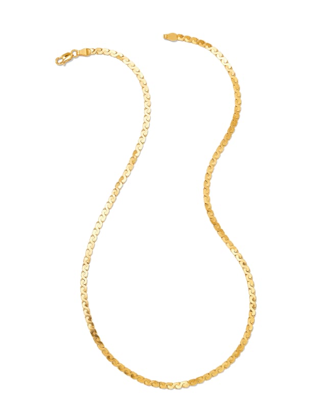 Large Serpentine Chain Necklace in 18k Gold Vermeil image number 0.0