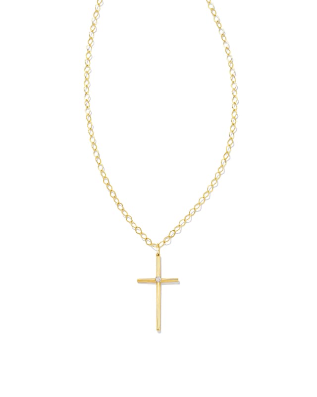 Thin Cross Charm Necklace image number 0.0