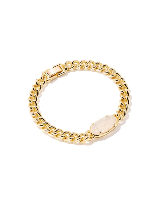 Elaina Gold Chain Bracelet in Iridescent Drusy image number 0.0