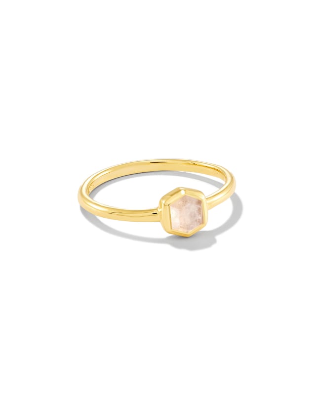 Davie 18k Gold Vermeil Band Ring in Rainbow Moonstone image number 0.0