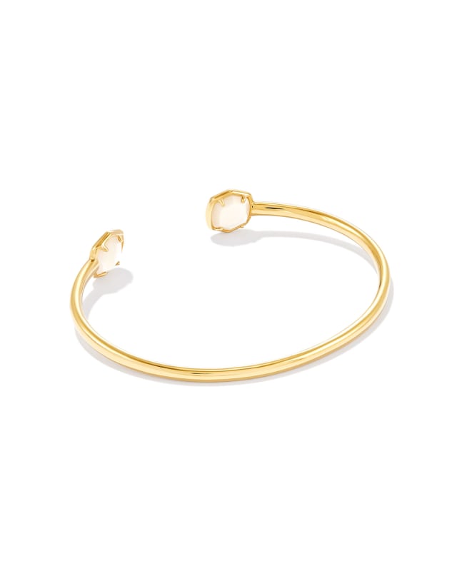 Davis 18k Gold Vermeil Small Cuff Bracelet in Ivory Mother-Of-Pearl image number 2.0