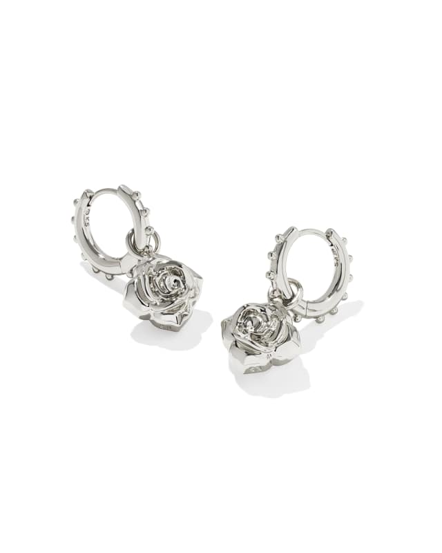 Mallory Rose Silver Huggie Earrings image number 2.0