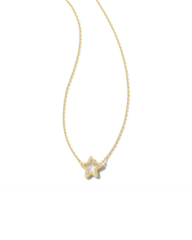 Jae Gold Star Small Short Pendant Necklace in Ivory Mother-of-Pearl image number 0.0