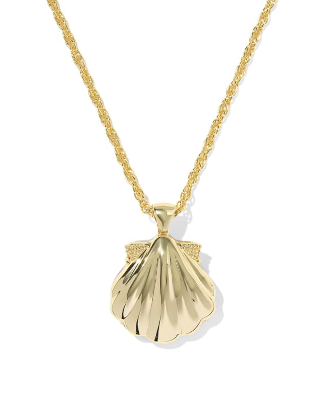 Lucia Shell Gold Short Pendant Necklace image number 3.0