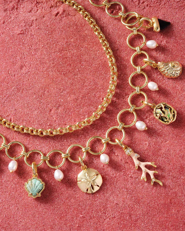 Brynne Convertible Gold Shell Charm Necklace in Multi Mix image number 5.0