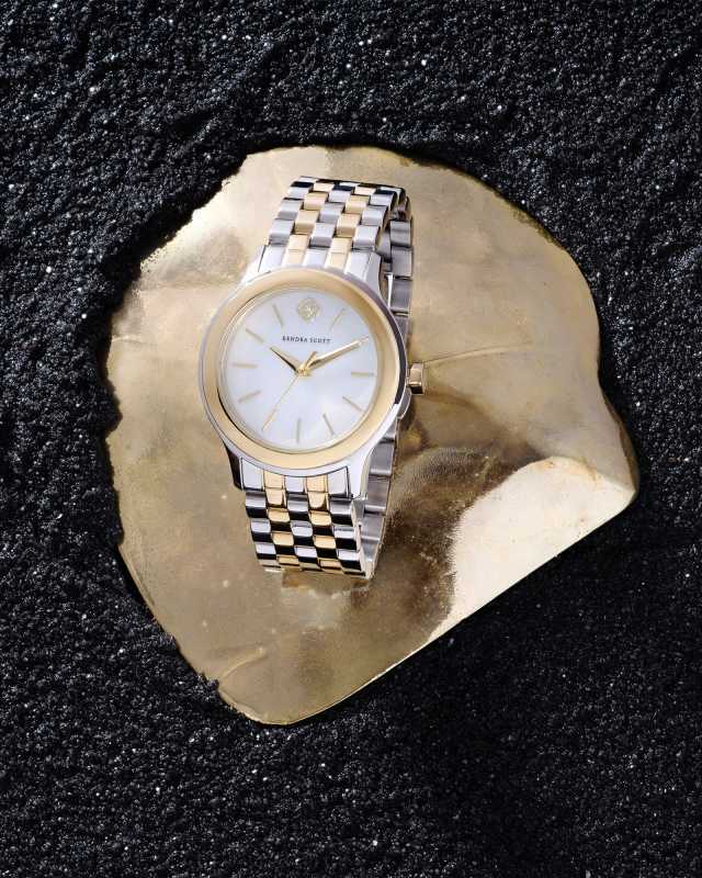 Alex Two Tone Stainless Steel 35mm Watch in Ivory Mother-of-Pearl image number 4.0