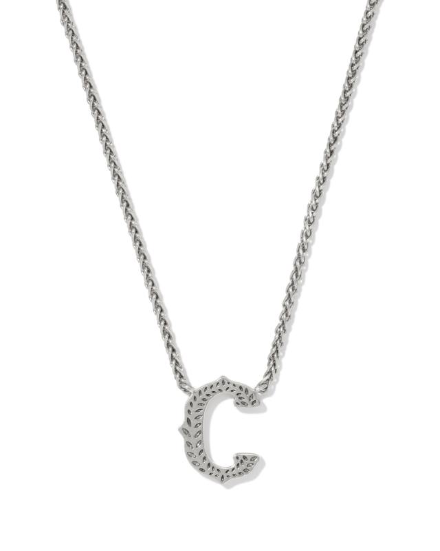 Beau Letter C Pendant Necklace in Vintage Silver image number 0.0