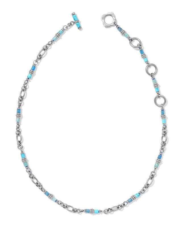 Bree Vintage Silver Chain Necklace in Turquoise Mix image number 2.0