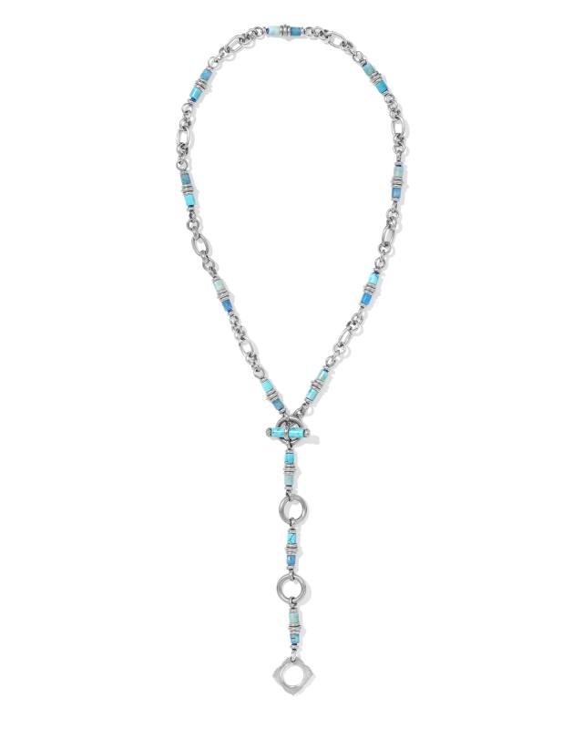 Bree Vintage Silver Chain Necklace in Turquoise Mix image number 0.0