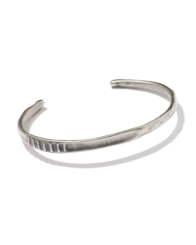 Mason Thin Cuff Bracelet in Oxidized Sterling Silver image number 0.0