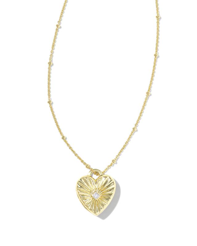 Meredith 18k Gold Vermeil Locket Necklace in White Topaz image number 0.0