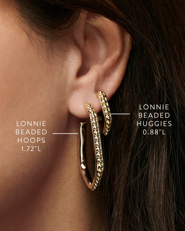 Lonnie Beaded Hoop Earrings in Gold image number 1.0