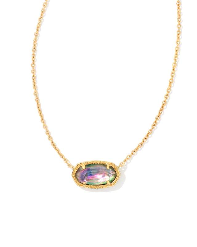 Elisa Gold Pendant Necklace in Lilac Abalone image number 0