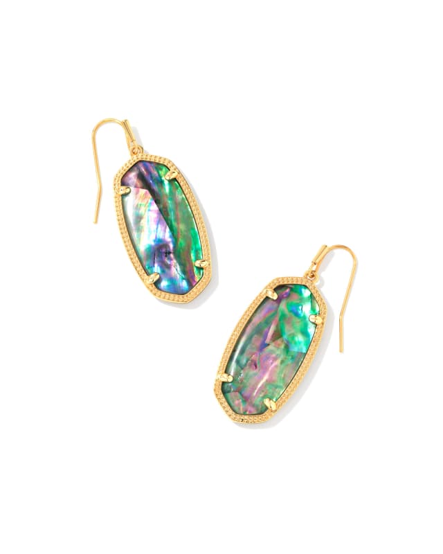 Elle Gold Drop Earrings in Lilac Abalone image number 0.0