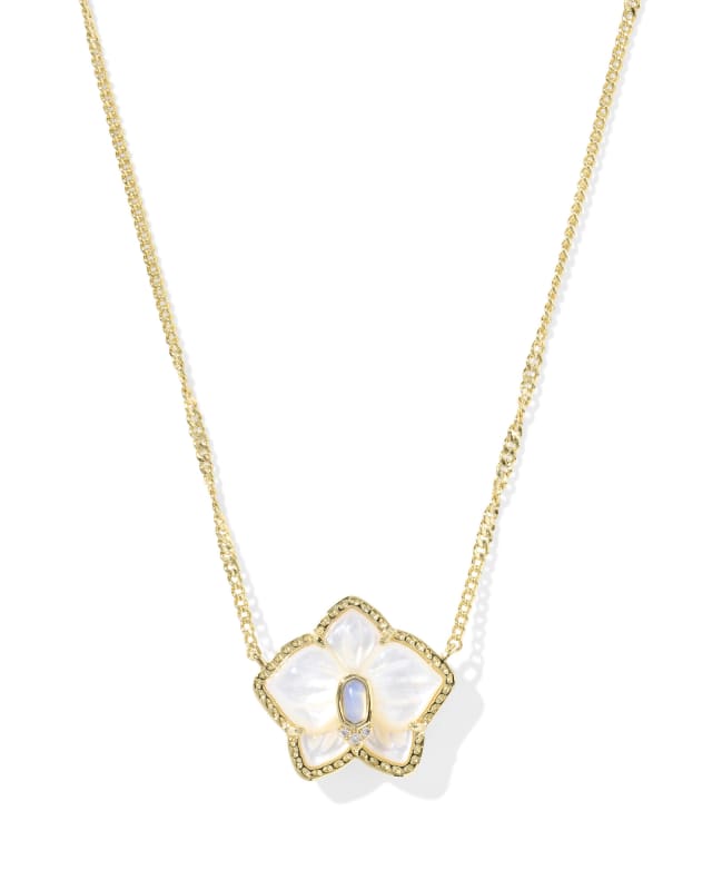 Joelle Orchid Gold Short Pendant Necklace image number 0.0