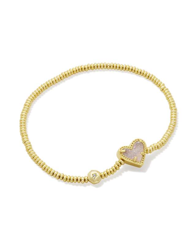 Ari Heart Gold Stretch Bracelet in Iridescent Drusy image number 0.0