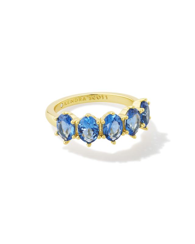 Cailin Gold Crystal Band Ring in Blue Violet Crystal image number 0.0