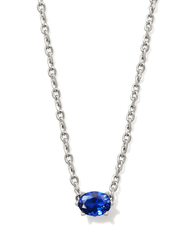 Cailin Silver Pendant Necklace in Blue Crystal image number 0.0