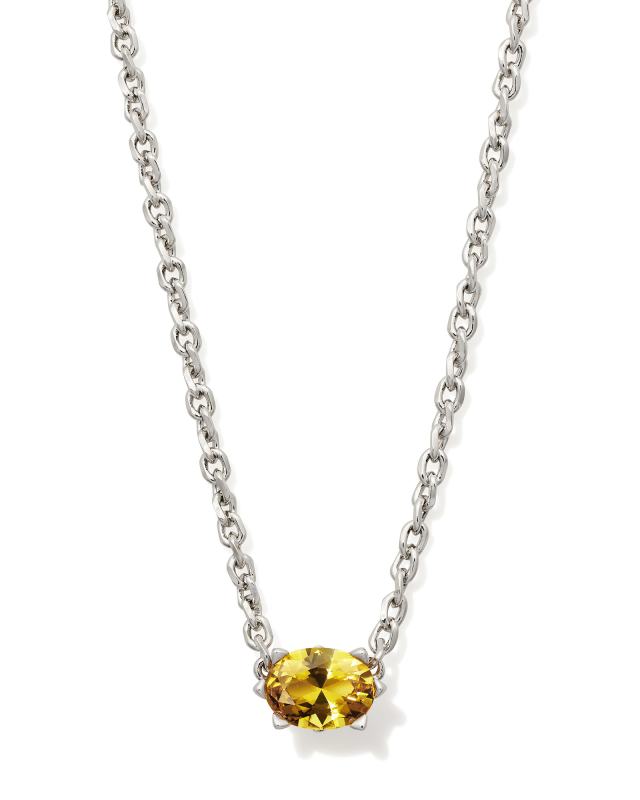 Cailin Silver Pendant Necklace in Golden Yellow Crystal image number 0.0