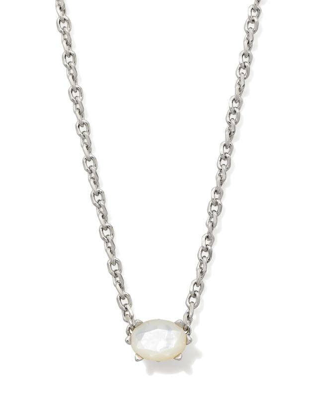 Cailin Silver Pendant Necklace in Ivory Mother-of-Pearl image number 0.0